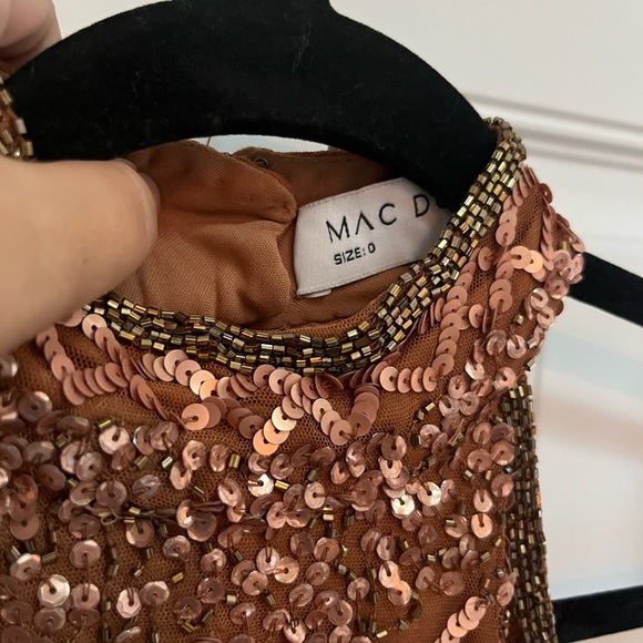 NWT Mac Duggal high halter sequin cocktail dress in copper - Picture 7 of 12